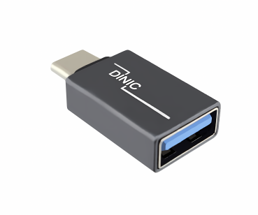 DINIC Adapter, USB C Stecker auf USB A Buchse Alu, space grau