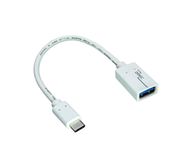 DINIC USB Adapter Typ C Stecker auf 3.0 A Buchse, weiß, 0.20m, DINIC Polybag