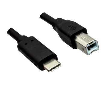 DINIC USB Kabel Typ C Stecker auf USB 2.0 B Stecker, unterstützt Schnellaufladung bis 5A, schwarz