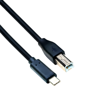 DINIC USB-C auf USB-B Druckerkabel, schwarz, (Printer/Scanner/MIDI) 2m