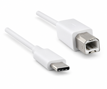 USB Kabel Typ C St. auf USB 2.0 B St.,2m, weiß. PB weiß