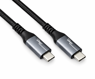 DINIC USB 3.2 HQ Kabel Typ C-C Stecker, unterstützt 100W (20V/5A) Aufladung, 20 GBit/s, schwarz, 1m