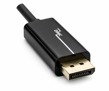 DINIC USB 3.2 Kabel Typ C St. auf DisplayPort St., 4K bei 60Hz, schwarz, Polybag, 2m