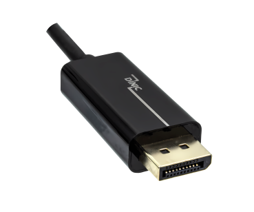 DINIC USB 3.2 Kabel Typ C St. auf DisplayPort St., 4K bei 60Hz, schwarz, Polybag, 2m