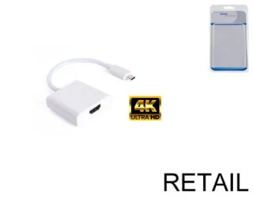 Adapter USB Typ C Stecker auf HDMI Buchse, 4K*2K@60Hz, HDR, DINIC Blister, weiß
