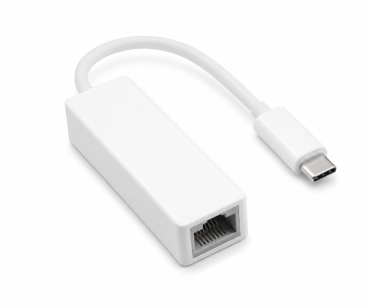 DINIC Adapter USB C Stecker / RJ45 Gbit LAN, weiß, PB 10/100/1000 Mbps mit Auto-Erkennung, 0,2m
