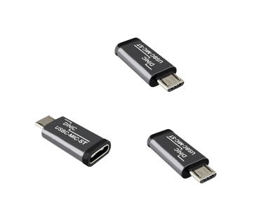 DINIC Adapter, Micro Stecker auf USB C Buchse, 3 Stück Alu, space grey