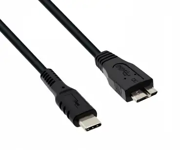 Kabel USB C auf USB 3.0 micro B, schwarz, DINIC Polybag, 2m
