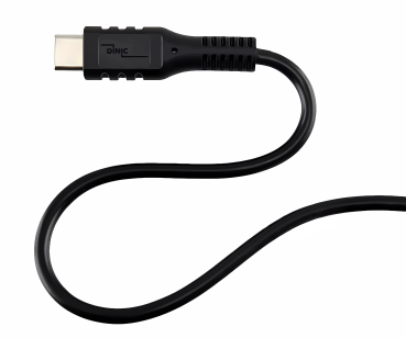 DINIC USB Typ C auf C Ladekabel, 2x USB Typ C Stecker, 60W, 3A, OD: 3.5mm, schwarz, 0.5m