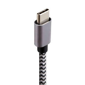 DINIC USB Typ C auf A Ladekabel, HQ Alu Stecker, 5V, 3A, Nylon Kabel, Space Grey, 0,5m