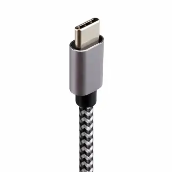 DINIC USB Typ C auf A Ladekabel, HQ Alu Stecker, 5V, 3A, Nylon Kabel, Space Grey, 1,00m
