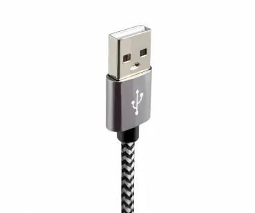 DINIC USB Typ C auf A Ladekabel, HQ Alu Stecker, 5V, 2A, Nylon Kabel, Space Grey, 2,00m