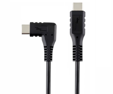 USB Typ C auf C 90°, Ladekabel, C auf C gewinkelt, 60W, 3A, OD: 3.5mm, schwarz, Polybag, 1m