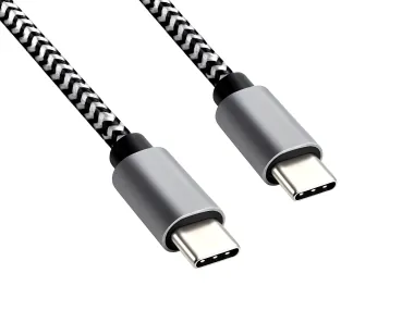 DINIC USB Typ C auf C Ladekabel, HQ Alu Stecker, 60w, Nylon Kabel, Space Grey, 0,5m