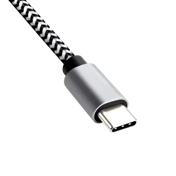 DINIC USB Typ C auf C Ladekabel, HQ Alu Stecker, 60w, Nylon Kabel, Space Grey, 0,5m