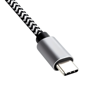 DINIC USB-C auf C 90° Ladekabel, HQ Alu Stecker, 60w, Nylon Kabel, Space Grey, Aktionsbox, 0,50m
