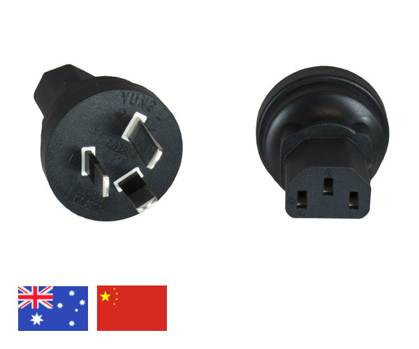 DINIC Kabel Shop - Stromadapter Australien/China Typ I auf CEE 7/7 AUS 3pin  Buchse Typ I/CEE 7/7 Stecker, YL-2235