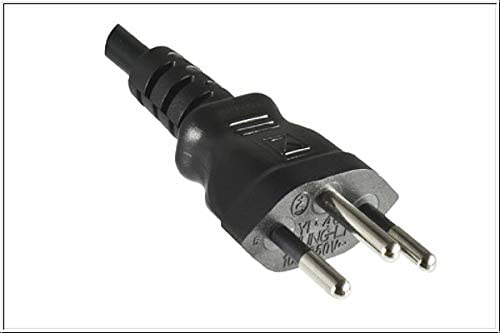 Stromkabel mit Schutzkontakt-Stecker auf C5 gewinkelt DINIC Netzkabel 5,00m, schwarz 