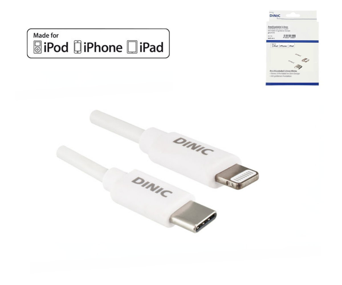 DINIC Kabel Shop - iPhone/iPad Lightning Kabel 2m, weiss, Box