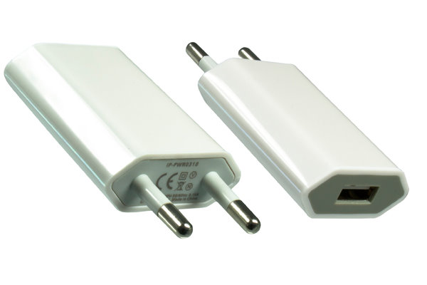 DINIC Kabel Shop - USB Ladeadapter/Ladegerät 230V zu USB 5V, 1000mA für USB  Geräte,, weiß