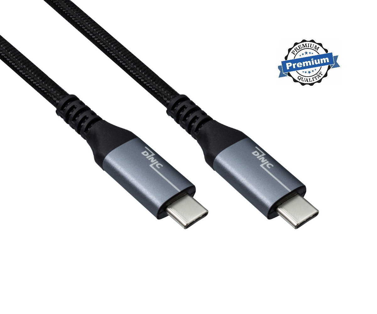 DINIC Kabel Shop - USB 3.2 HQ Kabel Typ C-C Stecker, schwarz, 1m