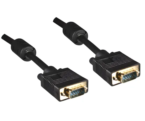 DINIC S-VGA Monitorkabel DB15 Stecker auf Stecker, vergoldete Kontakte, 2-fach geschirmt, Ferritkerne