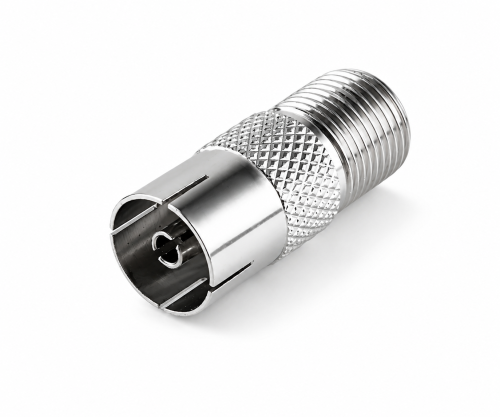 Adapter Koax-Buchse auf F-Buchse, F-Buchse auf Koaxial Buchse, Vollmetall