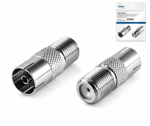 Adapter Koax-Buchse auf F-Buchse, F-Buchse auf Koaxial Buchse, Vollmetall