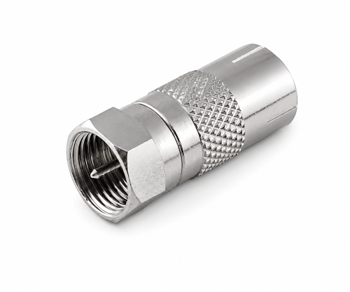 Adapter F-Stecker auf Koax-Kupplung, SAT Stecker auf ANT Kupplung, Vollmetall