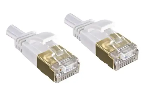 DINIC Patchkabel Cat.6, flach, PiMF/STP, weiß, 3m