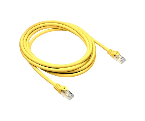 DINIC Cat.7 Premium Patchkabel 10 GB LAN / DSL Netzwerk, LSZH, PiMF/S-FTP Kabel, gelb, 0,50m