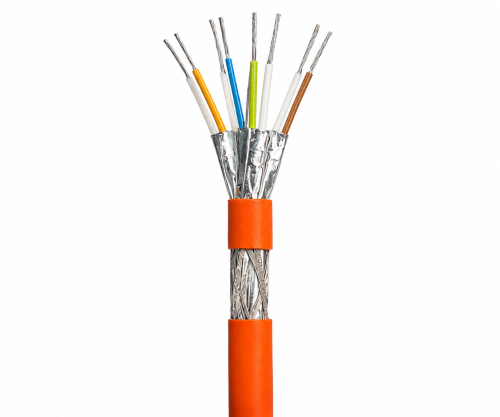 DINIC Cat.7 Netzwerk-Installationskabel, PiMF, LAN Kabel, orange, 500m