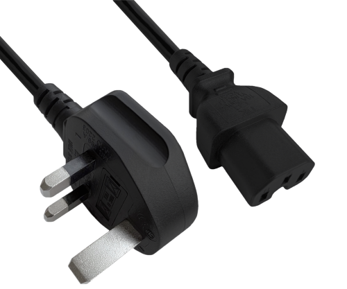 DINIC Netzkabel England UK Typ G auf C15, 1mm², schwarz, 1,80m