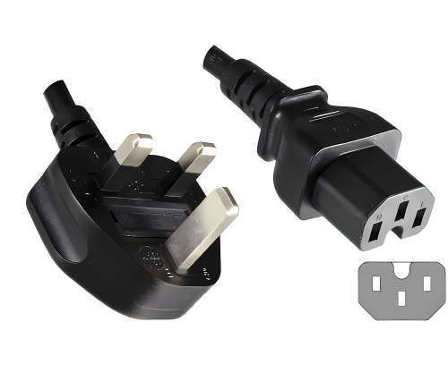 DINIC Netzkabel England UK Typ G auf C15, 1mm², schwarz, 1,80m