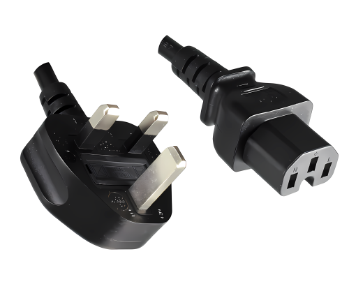 DINIC Netzkabel England UK Typ G auf C15, 1mm², schwarz, 1,80m