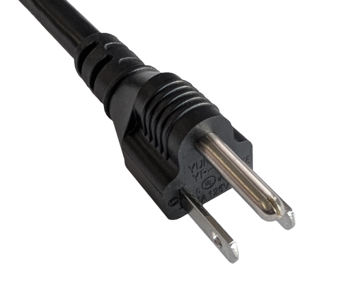 DINIC Netzkabel für Amerika USA Typ B auf C15, Warmgerätestecker, schwarz, 1,8m