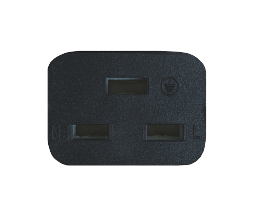 DINIC Netzkabel Schukostecker E+F 90° auf C19 für 16A, schwarz, 3m