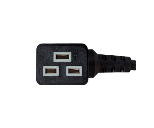 DINIC Netzkabel Schukostecker auf C19 für 16A gewinkelt, schwarz, 1.80m