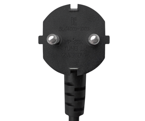 DINIC Netzkabel KS C 8305 auf C19, 1mm², KC, KS C 8305 (YP-22K) - C19, schwarz, 1,80m