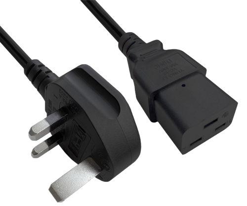 DINIC Netzkabel England UK Typ G auf C19, 13A, 1,5mm², 1,8m