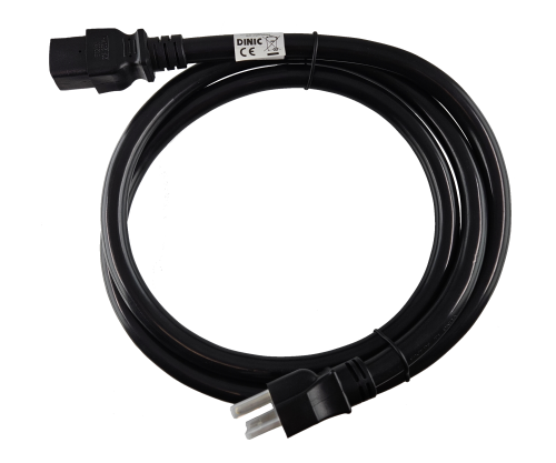 DINIC Netzkabel Amerika NEMA 6-20P auf C19, USA STOW AWG 12, 20A, schwarz, 1.80m