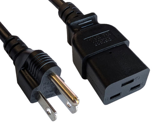 DINIC Netzkabel für Amerika USA Typ B auf C19, UL, schwarz, 1.80m