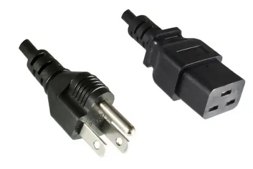 DINIC Netzkabel für Amerika USA Typ B auf C19, UL, schwarz, 1.80m