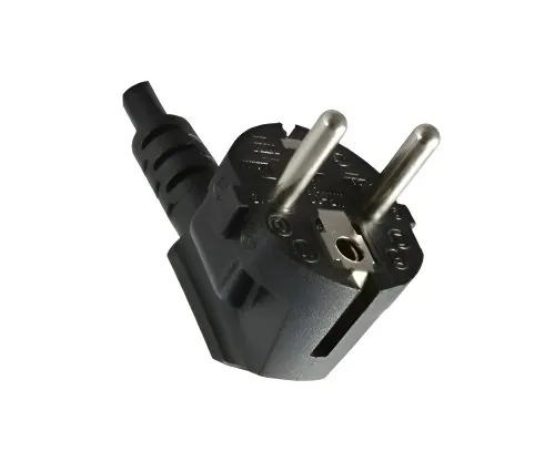 DINIC Netzkabel Schukostecker E+F 90° auf C19 für 16A, 1,80m