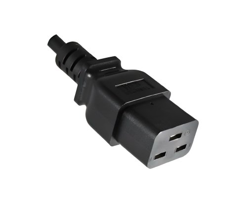 DINIC Netzkabel Schukostecker  E+F 90° auf C19 für 16A,