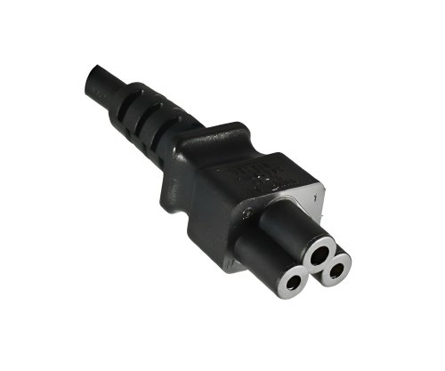 DINIC Netzkabel, Schutzkontaktstecker auf C5 Kleeblatt-Stecker, schwarz, 1m