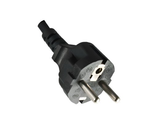 DINIC Netzkabel, Schutzkontaktstecker auf C5 Kleeblatt-Stecker, schwarz, 1m