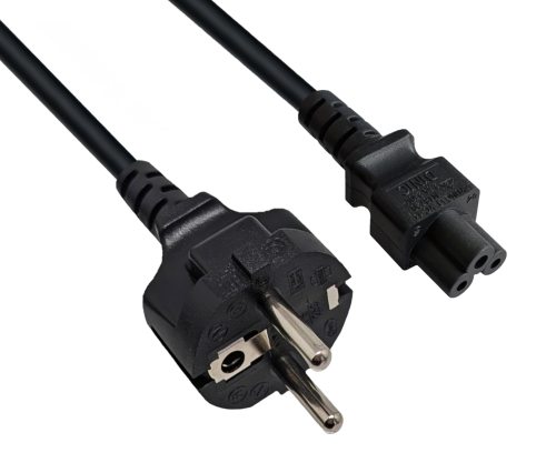 DINIC Netzkabel,  Schutzkontaktstecker auf C5 Kleeblatt-Stecker,