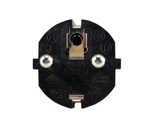 DINIC Netzkabel, Schutzkontaktstecker auf C5 Kleeblatt-Stecker, schwarz, 3m