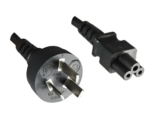 DINIC Netzkabel Argentinien Typ I auf C5, 0,75mm², schwarz, 1,8m